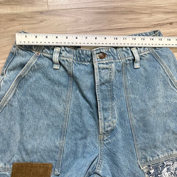 Free People We The Free Popular Demand Patched Jeans Size 30 - Picture 3 of 16